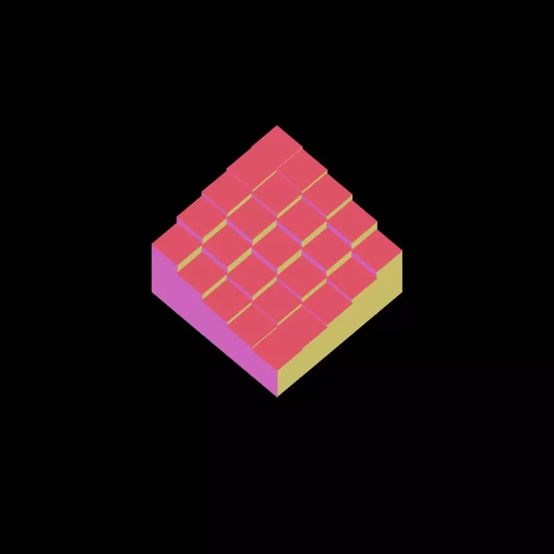 Genuary 25 #05: Tiny Pink Isometric Art